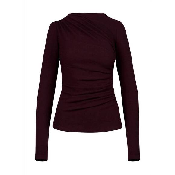 NEW SMYTHE ruched knit top in prune